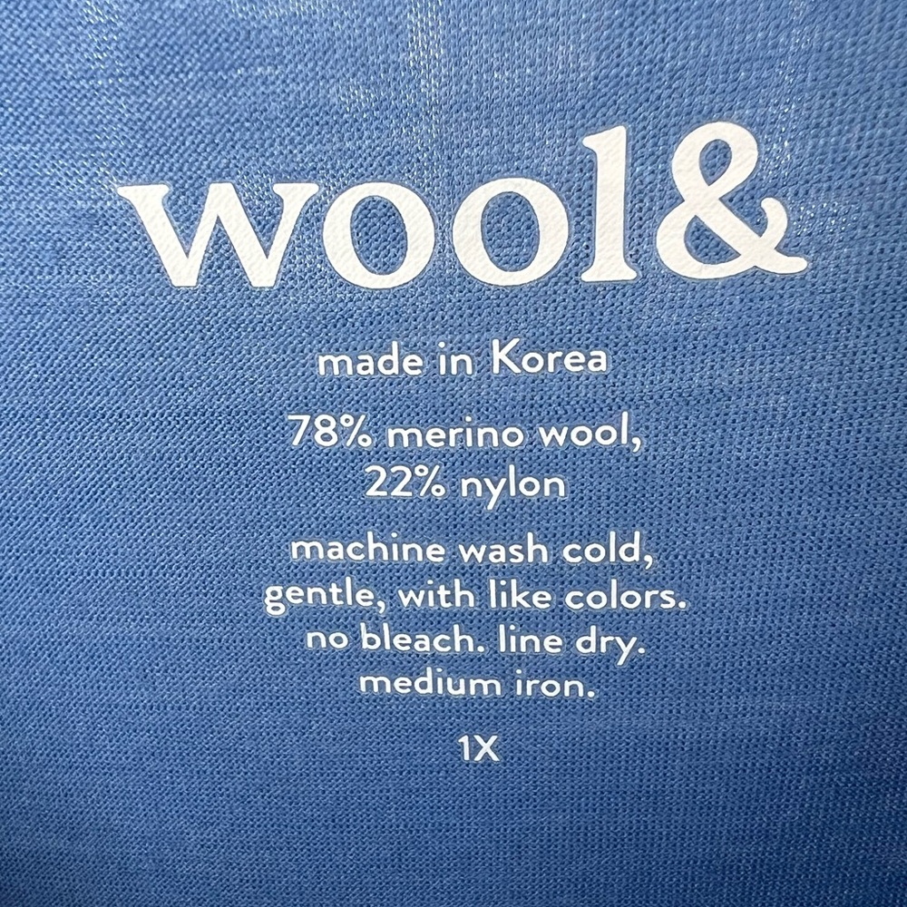 EUC Wool& Wooland camellia tank dress blue wool blend women’s size 1X - Picture 4 of 6